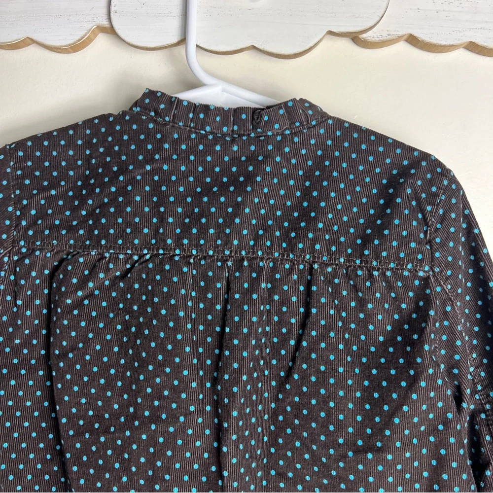 Gap Kids Polka Dot Corduroy Jacket Girls Size S 6-7‎ Brown Blue